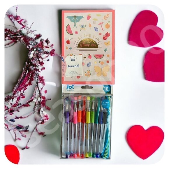 JOT 5x7 Journal w "Let the Sun Shine In" Sticker Pack / JOT 10-Pc Gel Pens SET - Picture 9 of 9